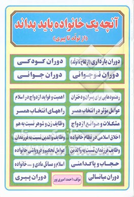 آنچه یک خانواده باید بداند (از تولد تا پیری)