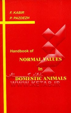 Handbook of normal values in domestic animals